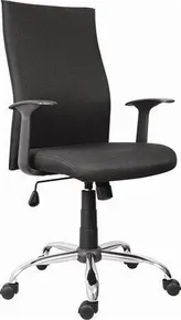 Bürostuhl TEXAS, schwarz, Chromkreuz, gepolstert